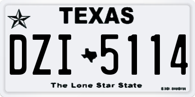 TX license plate DZI5114