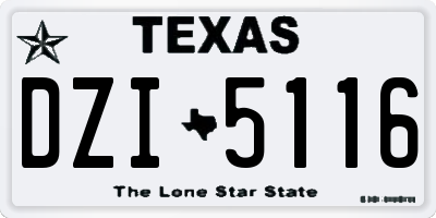 TX license plate DZI5116
