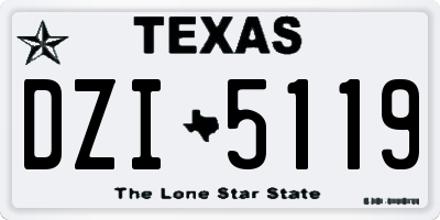 TX license plate DZI5119