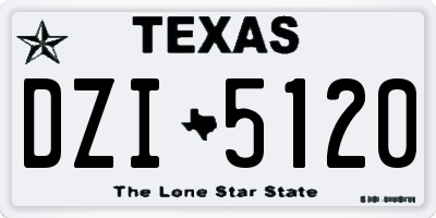 TX license plate DZI5120