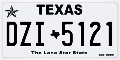 TX license plate DZI5121
