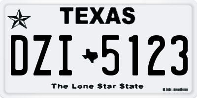 TX license plate DZI5123