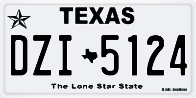 TX license plate DZI5124