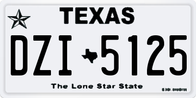 TX license plate DZI5125