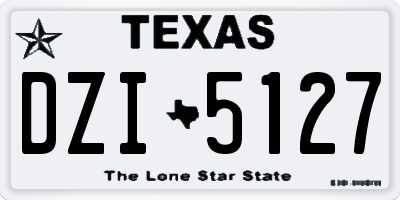 TX license plate DZI5127