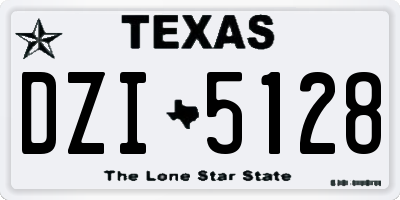 TX license plate DZI5128