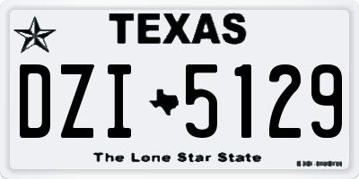 TX license plate DZI5129