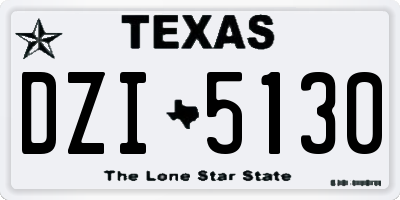 TX license plate DZI5130