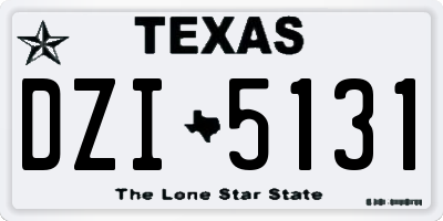 TX license plate DZI5131