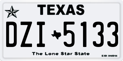 TX license plate DZI5133