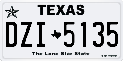 TX license plate DZI5135