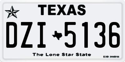 TX license plate DZI5136