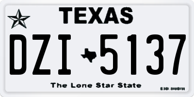 TX license plate DZI5137