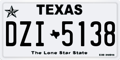TX license plate DZI5138