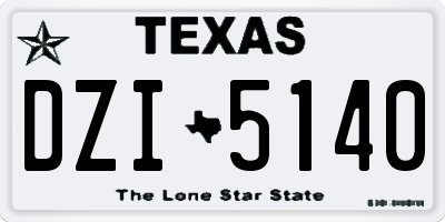 TX license plate DZI5140