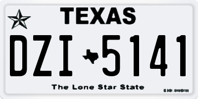 TX license plate DZI5141