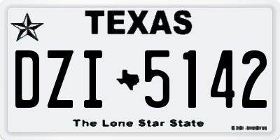 TX license plate DZI5142
