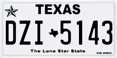 TX license plate DZI5143
