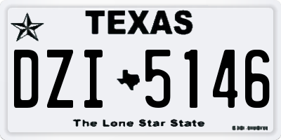 TX license plate DZI5146