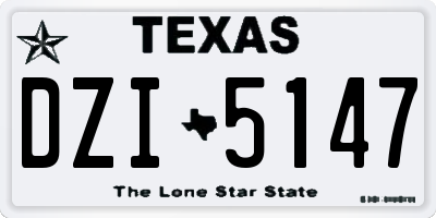 TX license plate DZI5147