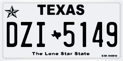 TX license plate DZI5149
