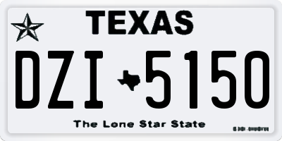 TX license plate DZI5150