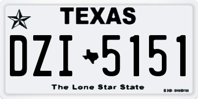 TX license plate DZI5151