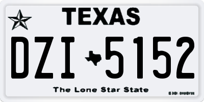 TX license plate DZI5152