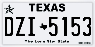 TX license plate DZI5153