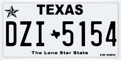 TX license plate DZI5154