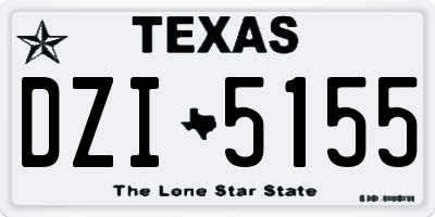 TX license plate DZI5155