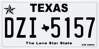 TX license plate DZI5157