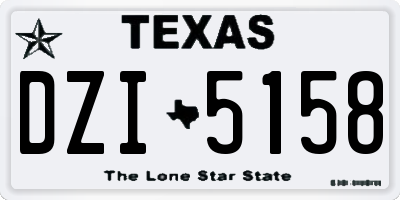 TX license plate DZI5158