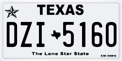 TX license plate DZI5160