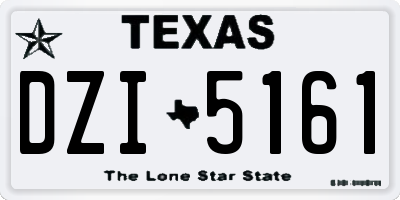 TX license plate DZI5161