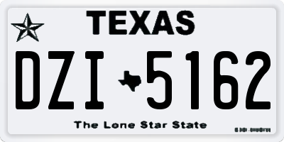 TX license plate DZI5162