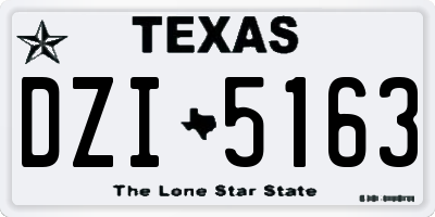 TX license plate DZI5163