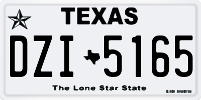 TX license plate DZI5165