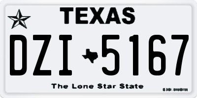 TX license plate DZI5167