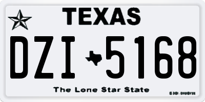 TX license plate DZI5168
