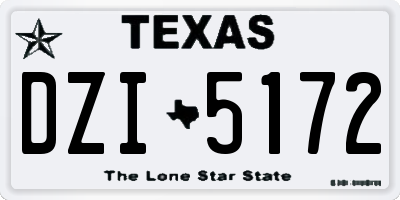 TX license plate DZI5172