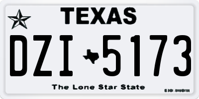 TX license plate DZI5173