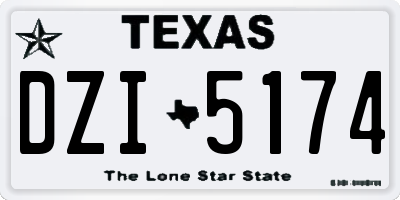TX license plate DZI5174
