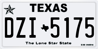TX license plate DZI5175