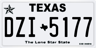 TX license plate DZI5177