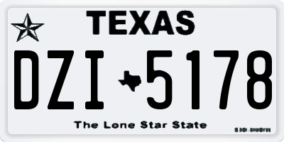 TX license plate DZI5178
