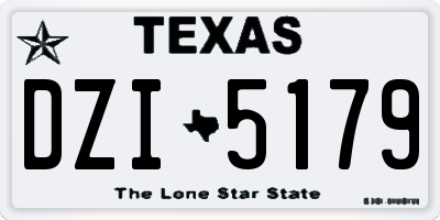 TX license plate DZI5179