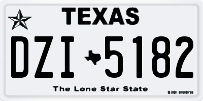 TX license plate DZI5182