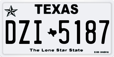 TX license plate DZI5187