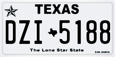 TX license plate DZI5188